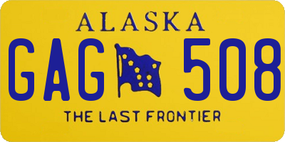 AK license plate GAG508