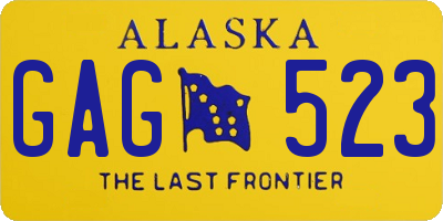 AK license plate GAG523