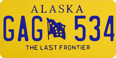 AK license plate GAG534