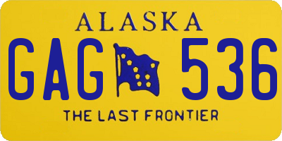 AK license plate GAG536