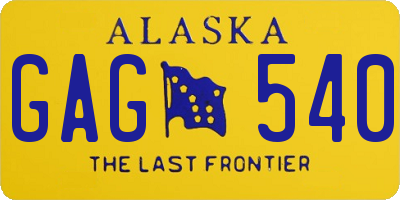 AK license plate GAG540