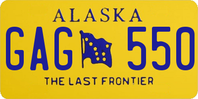 AK license plate GAG550