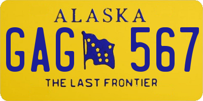 AK license plate GAG567