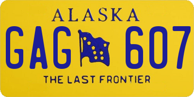 AK license plate GAG607