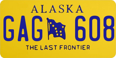 AK license plate GAG608