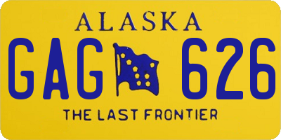 AK license plate GAG626