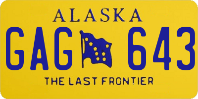 AK license plate GAG643