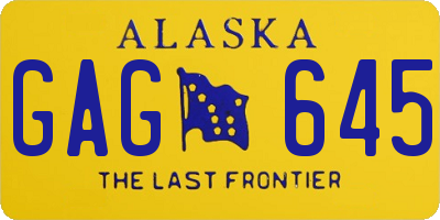 AK license plate GAG645