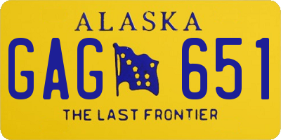 AK license plate GAG651