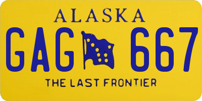 AK license plate GAG667