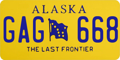 AK license plate GAG668