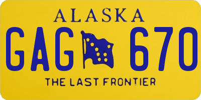 AK license plate GAG670