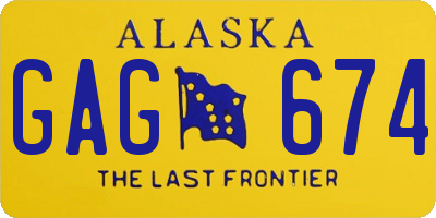 AK license plate GAG674