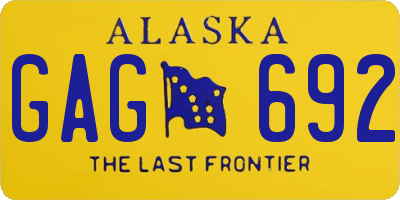 AK license plate GAG692