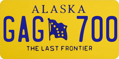 AK license plate GAG700