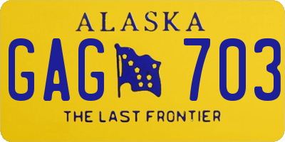 AK license plate GAG703