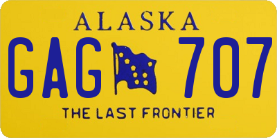 AK license plate GAG707