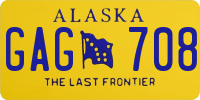 AK license plate GAG708