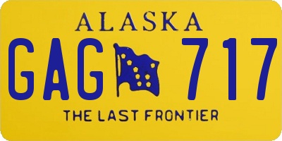 AK license plate GAG717