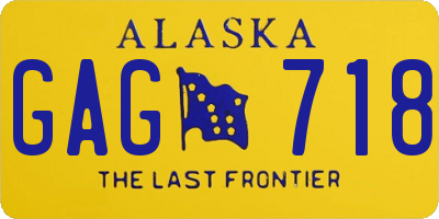 AK license plate GAG718