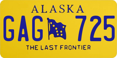 AK license plate GAG725