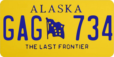 AK license plate GAG734