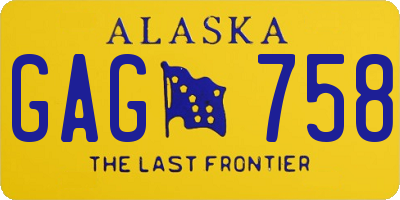 AK license plate GAG758