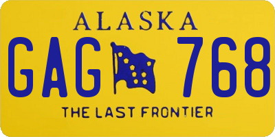 AK license plate GAG768