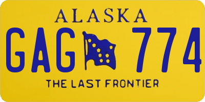 AK license plate GAG774