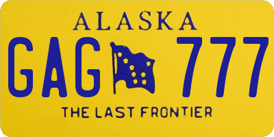 AK license plate GAG777