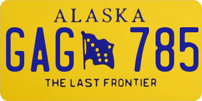 AK license plate GAG785