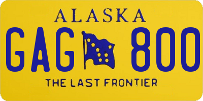 AK license plate GAG800