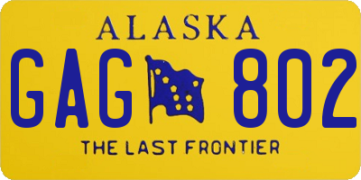 AK license plate GAG802