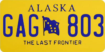 AK license plate GAG803