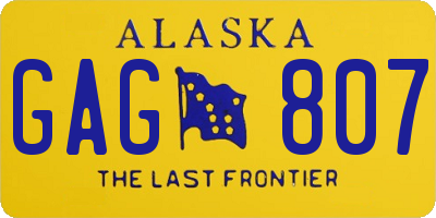 AK license plate GAG807