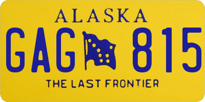 AK license plate GAG815