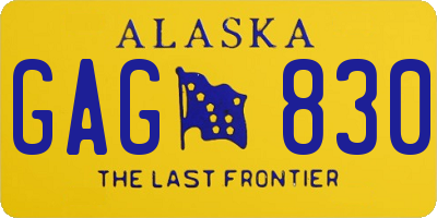 AK license plate GAG830