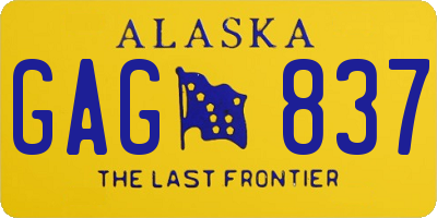 AK license plate GAG837