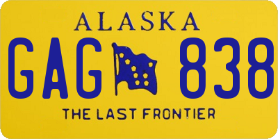 AK license plate GAG838