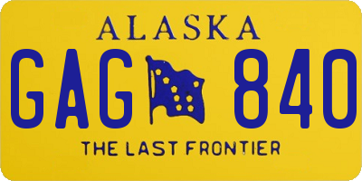 AK license plate GAG840