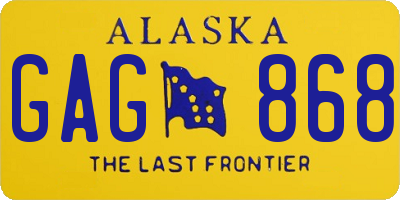 AK license plate GAG868