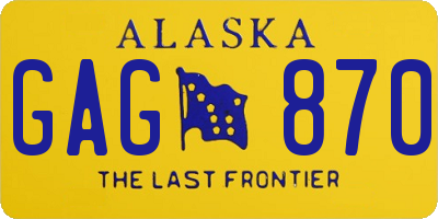 AK license plate GAG870