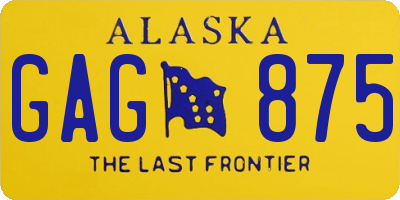 AK license plate GAG875