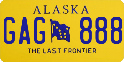 AK license plate GAG888