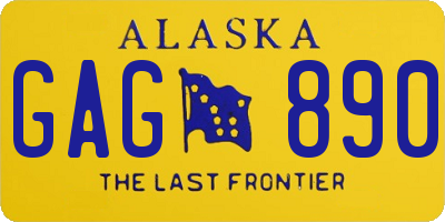 AK license plate GAG890