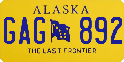 AK license plate GAG892