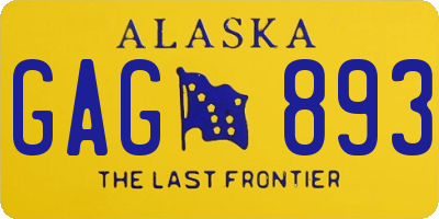 AK license plate GAG893