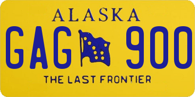 AK license plate GAG900