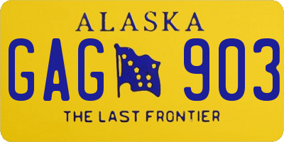 AK license plate GAG903