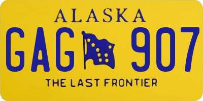 AK license plate GAG907